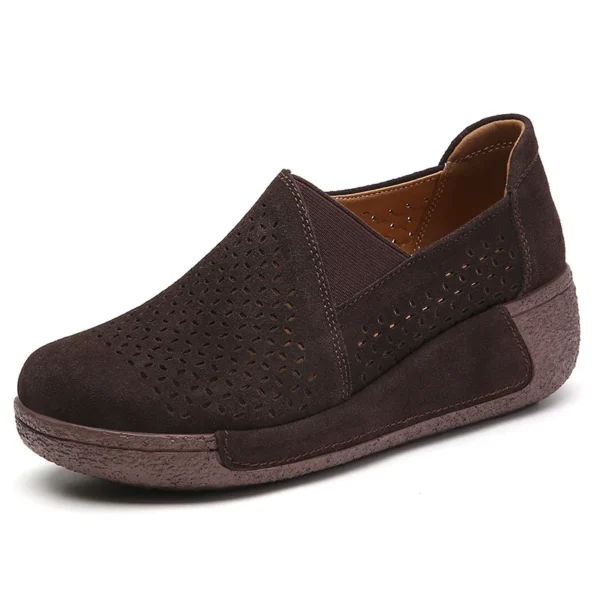 Spring Autumn Women Flats Platform Loafers Ladies Genuine Leather Comfort Wedge Moccasins Orthopedic Slip On Casual Shoes